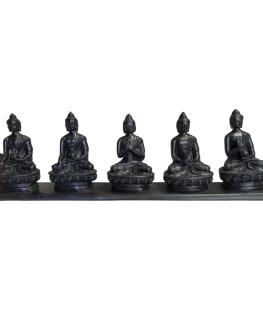 Pancha Buddha Five Buddha Set 4 x18 Inch Black