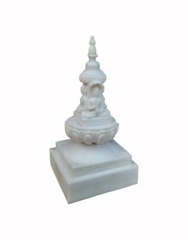 Buddha Stupa Statue Or Chiba Dyo White Dya 7 Inch