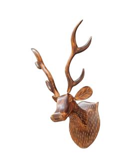 Biggest Wooden Deer Head Statue 22x16x10 Inches