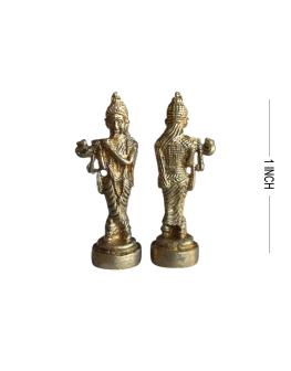 Smallest Golden Brass Standing Krishna Statue 1 Inch