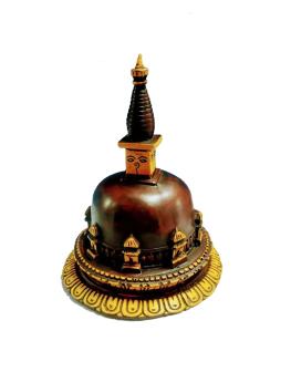 Antique Resin Buddhist Stupa Or Chaitya 7 Inches