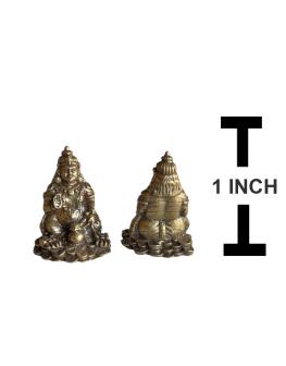 Smallest Golden Kuber Statue | 1 Inch | Brass | Nepali Statue