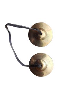 Nepali Folk Musical Instrument Jhyali Cymbals Or Jhyamta Smallest 2 Inches Simple Plain