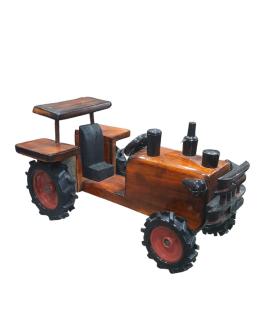 Wooden Tractor Brown 11x6 Inch Toy Car