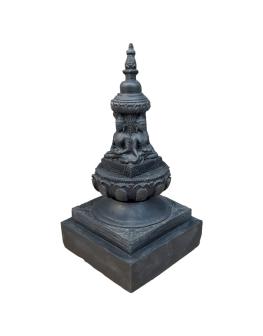 Chiba Buddha Stupa Black 7 Inch With Base Space For Text