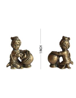 Smallest Golden Brass Baby Krishna Statue 1 Inch