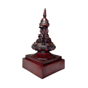 Big 10 Inch Resin Chiva Dyo Stupa चिभा द्य Buddhist Nepali Stupa With Base Red