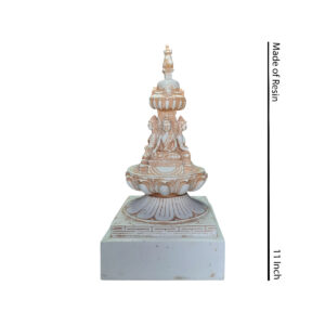 Chiva Dyo Resin 11 Inch With Base White Buddhist Stupa (चिभा द्य)