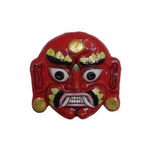Nepali Lakhey Mask 10x10 Inch लाखे Wearable Fiber Lakhe Mask for Dance & Festivals