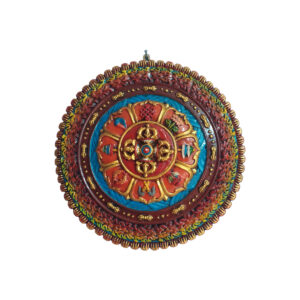 Round 15 Inch Double Dorje With Asthamangala Mandala Viswa vajra