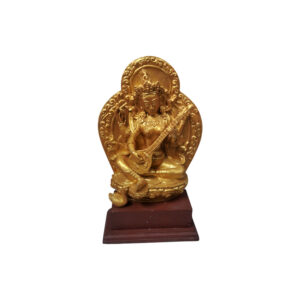 Saraswoti Golden Statue With Base 12 Inch