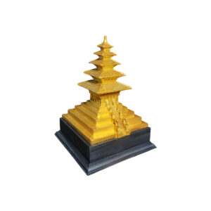 Traditional Nyatapole Temple (5-Storey) – Golden Fiber Handicraft with Base