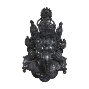 Nepali Ganesh Mask Black 12 Inch Resin Wall Hanging Gift