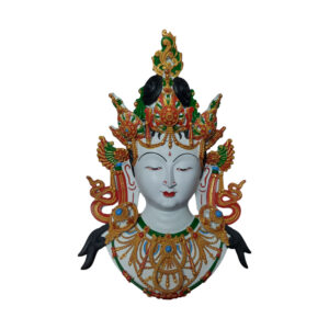 Colorful Nepali White Tara Mask 14 Inch