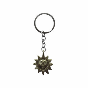 Metal Brass Nepali Golden Sun Design Keychain/ Keyring