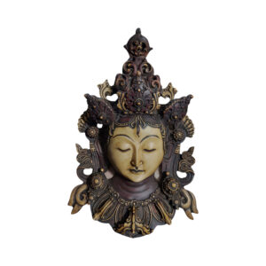 Nepali Antique Resin Tara Mask 11 Inch Handmade Buddhist Wall Hanging