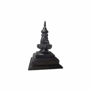 Nepali Chiva Dyo Buddhist Stupa 7 Inch With Base Black