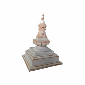 Nepali Chiva Dyo Buddhist Stupa 7 Inch With Base White
