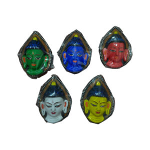 Pancha Buddha Face Mask | 5 Inch Clay Mask | पञ्च बुद्ध मुकुन्डो मुखौटा