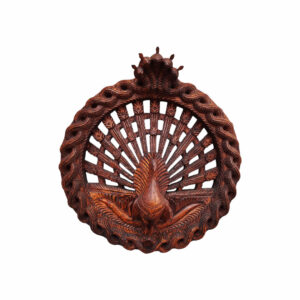 Round Wooden Peacock Window 12 Inch Wall Hanging Decor