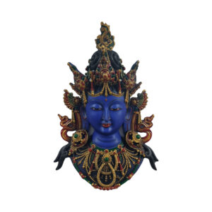Biggest Nepali Tara Mask 14 Inch Colourful Blue Wall hanging Nepali Art