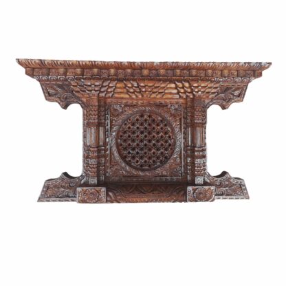 Ankhi Jhyal Wooden 19x11 Inch Dark Brown Eye Window Aankhi Jhyal Sold By Peacock Handicraft Bhaktapur