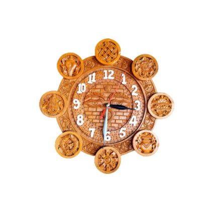 Wooden Astamangal Watch or Clock White (12) inches sold by Peacock Handicraft
