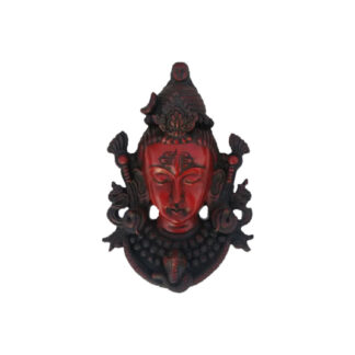 Red Resin Nepali Shiva Mask 8 Inch Medium Wall Hanging Decor