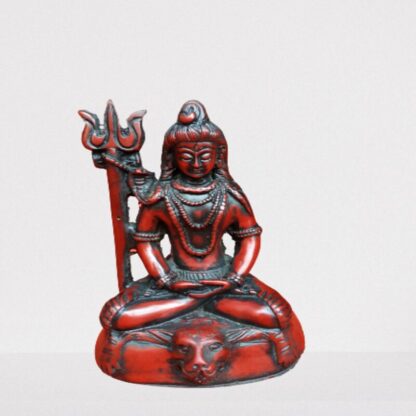 Resin Red Shiva Statue 5 Inches Approx. sold by Peacock Handicraft