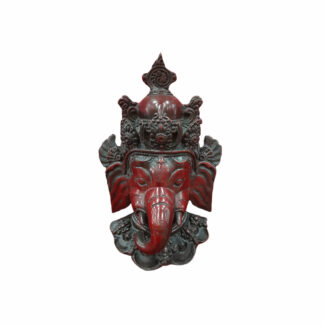Smallest Red Resin Ganesh Head Mask 7 Inch