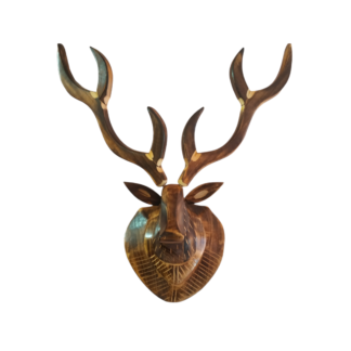 Wooden Deer Head Statue of size 18x22x10 inch