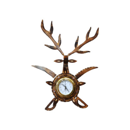 Wooden Deer Wall Clock Or Watch 28x11 Inch