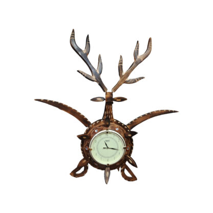 Wooden Wall Hanging Deer Watch 12 Inch