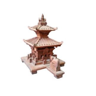 Wooden Pashupatinath Temple (9x9x4) inches sold by Peacock Handicraft