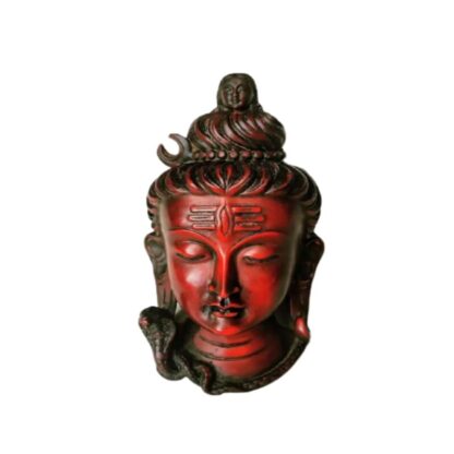 Red Shiva Mask 7 inches sold by Peacock Handicraft