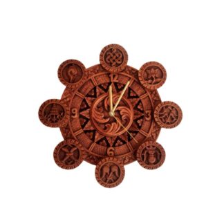 Astamangal Wooden Wall Clock 12 inches sold by Peacock Handicraft