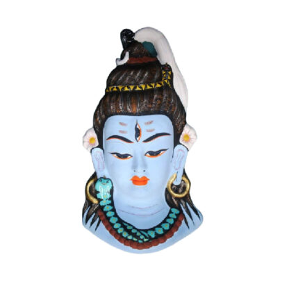 Shiva Wall Hanging Blue Paper And Clay Mask 14 Inches