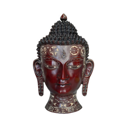 Big Nepali Buddha Head Mask 15 Inches With Carvings