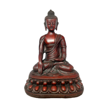 Big Red Resin Buddha 13 Inch