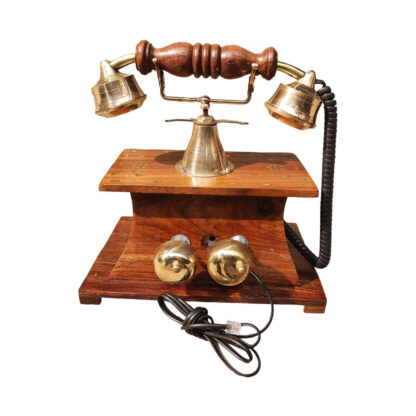 Wooden Telephone Set Antique 10x10x7 Inch