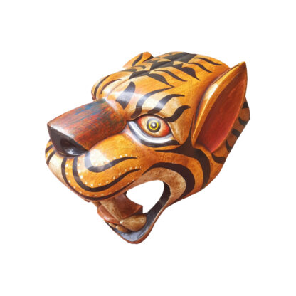 Nepali Wooden Tiger Head Statue