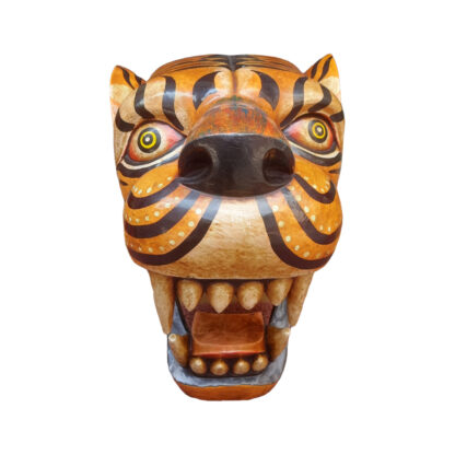 Nepali Wooden Tiger Head Statue