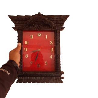 Wooden Handmade Wall Hanging Window Watch Or Clock 15x13 Inch Red