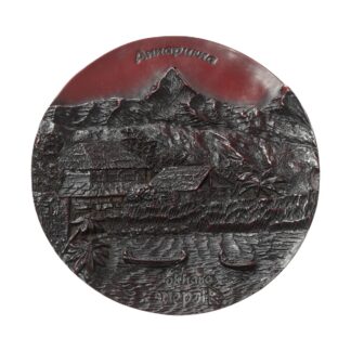 Annapurna Pokhara Nepal Red Round Decorative Plates 6 Inches