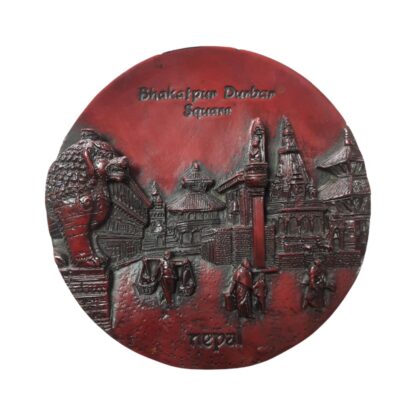 Bhaktapur Durbar Square Nepal Red Round Decorative Plates 6 Inches