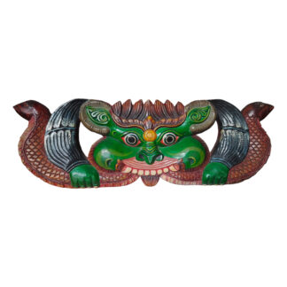 Big Colorful Wall Hanging Wooden Cheppu Carving 14x15 Inch