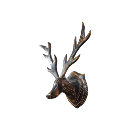 Big Wooden Deer Head Statue 19 x19 x11 Inch By Peacock Handicraft