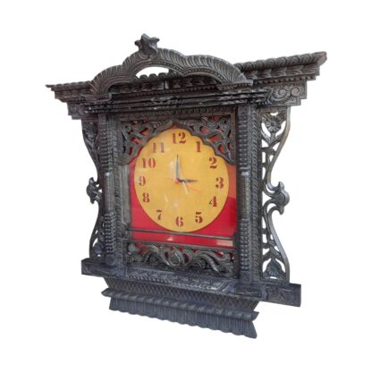 Biggest Black Wooden Window Frame Wooden Watch Or Clock 22x19H Inch Left