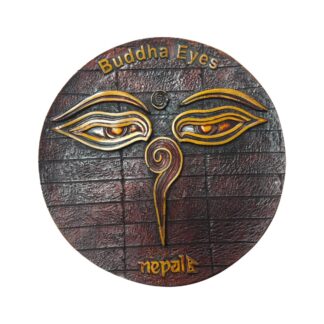 Buddha Eyes Antique Round Decorative Plate 6 Inch