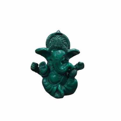 Ganesh Statue Green Resin 2 Inch